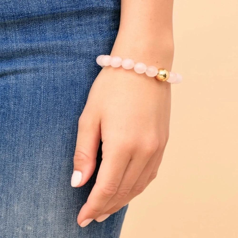 Gorjana NWT ✨ Power Gemstone Beaded Bracelet / Crystal Quartz - Picture 4 of 9